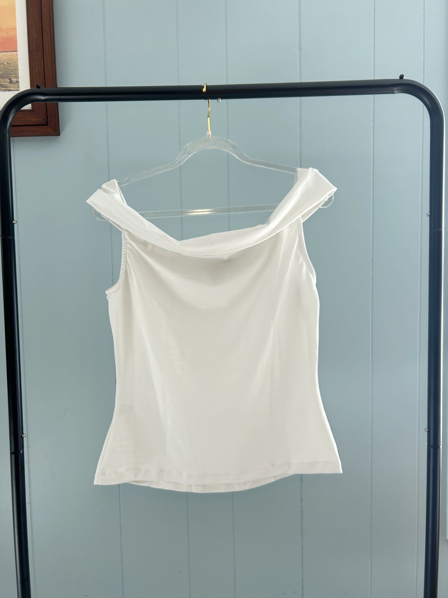 White Rose Drop Shoulder Top