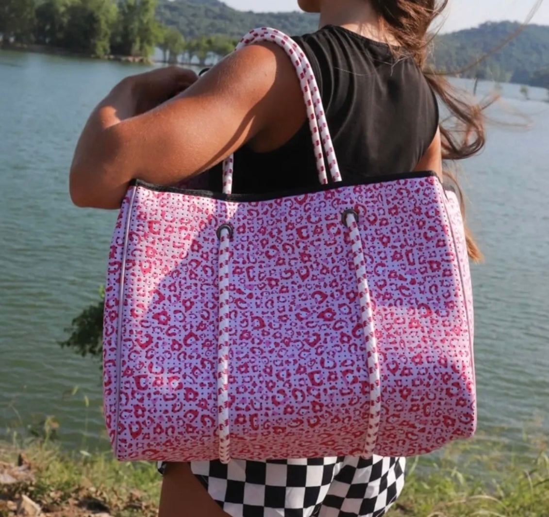 Pink Leopard Large Tote